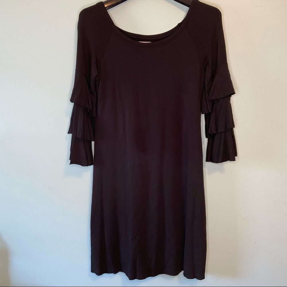 Bailey 44 Black Ruffle Sleeve Dress S